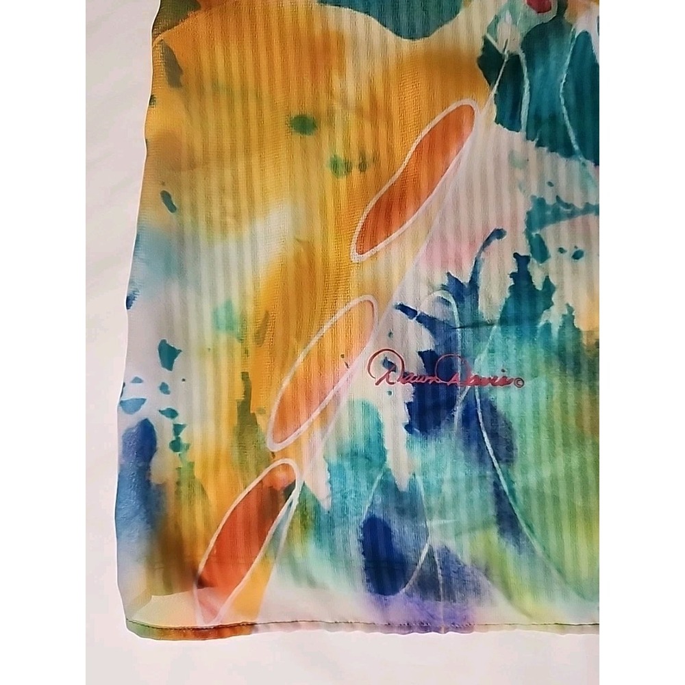 Dawn Davis Women's Large Watercolor Sleeveless Blouse Art-2-Wear Butterfly Bling - Picture 2 of 9